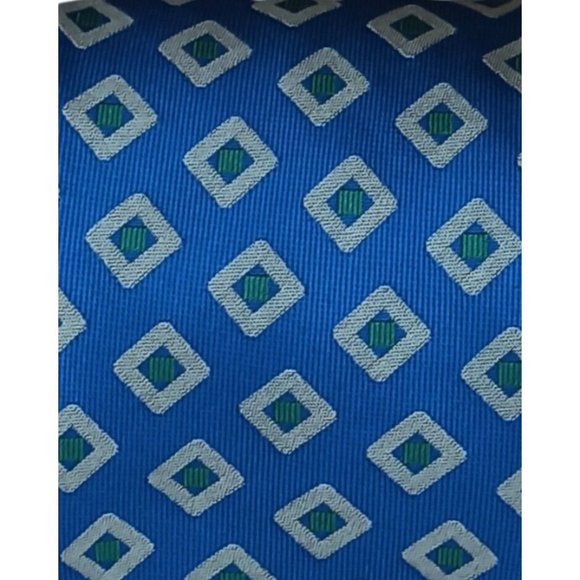 GIANFRANCO FERRE Blue Geometric Silk Tie ITALY 57"/ 3.5" EC - Picture 4 of 7